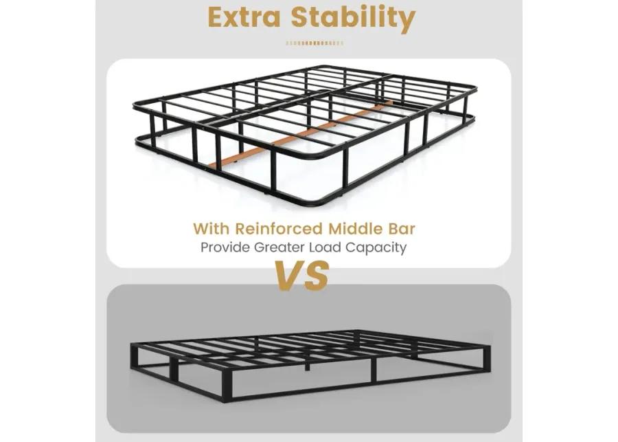 Queen Size Bed Frame with Metal Slat Support