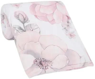 Lambs & Ivy Botanical Baby Watercolor Floral Pink Fleece Baby Blanket