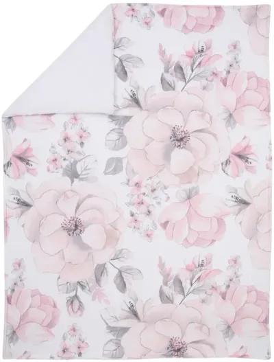 Lambs & Ivy Botanical Baby Watercolor Floral Pink Fleece Baby Blanket