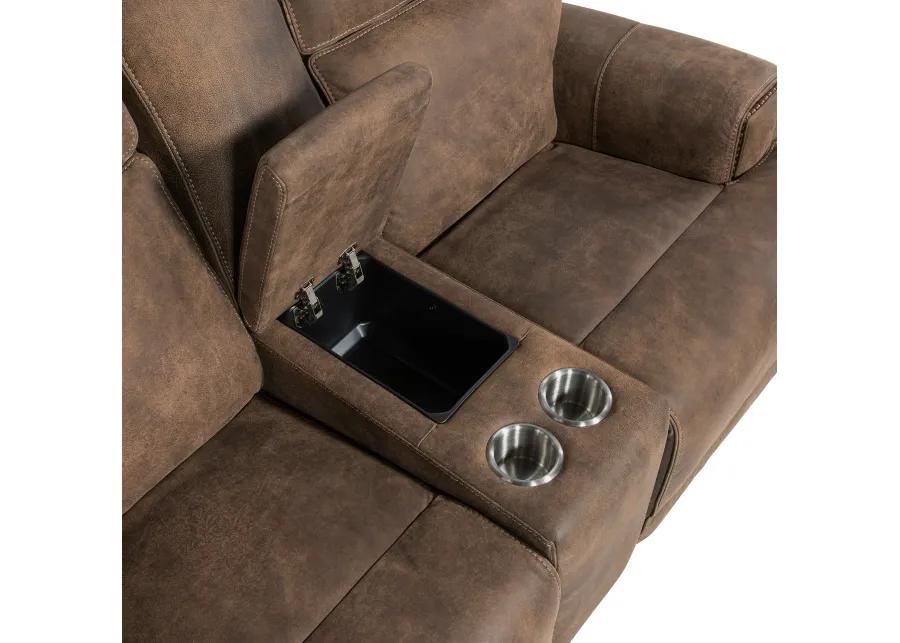 Wheeler Power Console Loveseat with Power Headrest