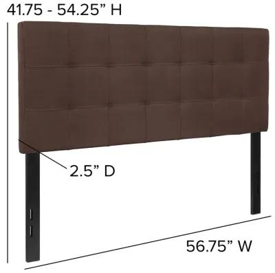 Flash Furniture Bedford Tufted Upholstered Full Size Headboard in Dark Brown Fabric