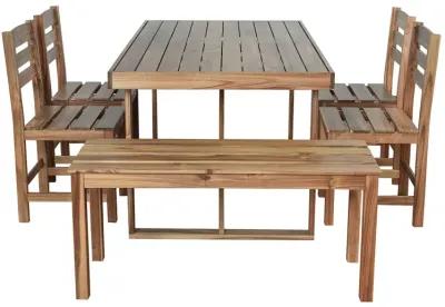 Merax Vintage Acacia Wood Outdoor Table and Chair Set