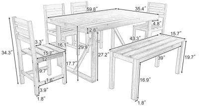 Merax Vintage Acacia Wood Outdoor Table and Chair Set