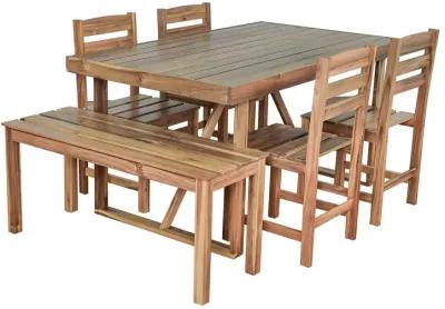 Merax Vintage Acacia Wood Outdoor Table and Chair Set