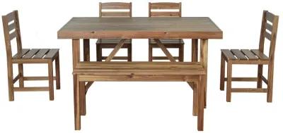 Merax Vintage Acacia Wood Outdoor Table and Chair Set