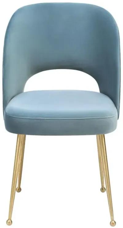 Belen Kox Coastal Sea Blue Velvet Chair, Belen Kox