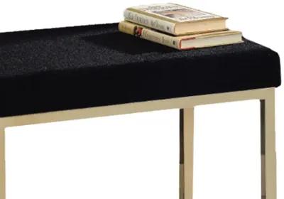 Astonishing Ottoman, Black Fabric & Gold-Benzara