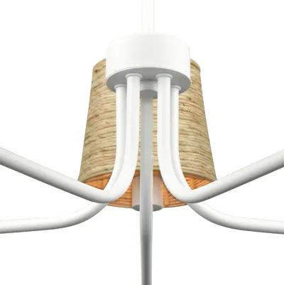 Abaca 34" Wide 5-Light Chandelier in White