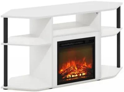 Open Storage Corner Fireplace TV Entertainment Center for TV up to 55 Inch