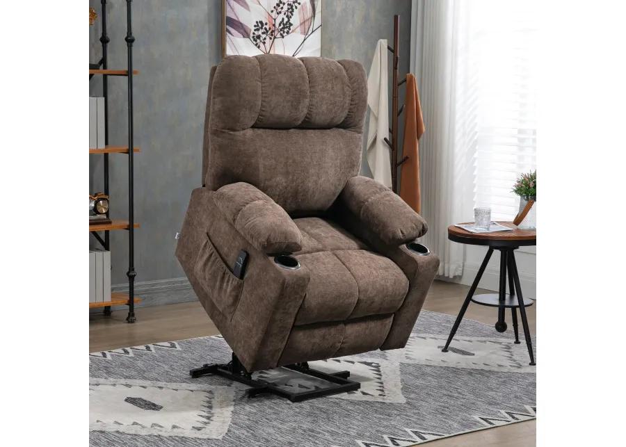 Coffee Color Recliner Lift Chair: Footrest, Luxurious