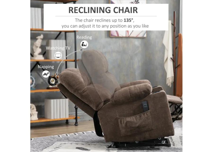 Coffee Color Recliner Lift Chair: Footrest, Luxurious