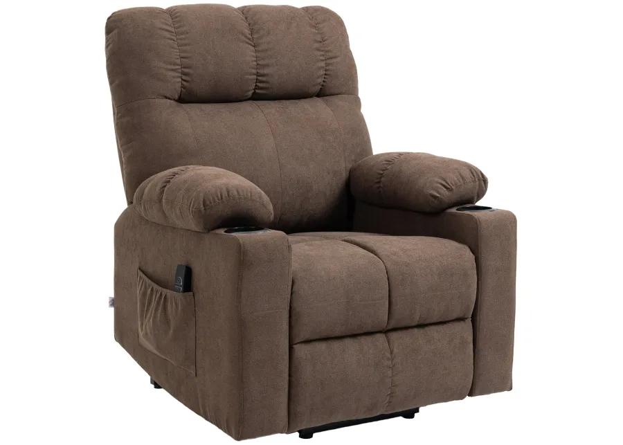 Coffee Color Recliner Lift Chair: Footrest, Luxurious