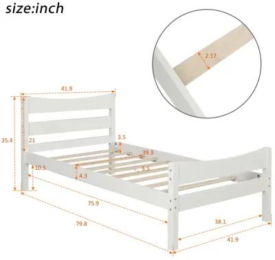 Merax Wood Platform Bed with Headboard and Wooden Slat Support