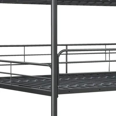 Furniture Triple Bunk Bed, Full/Full/Full, Black