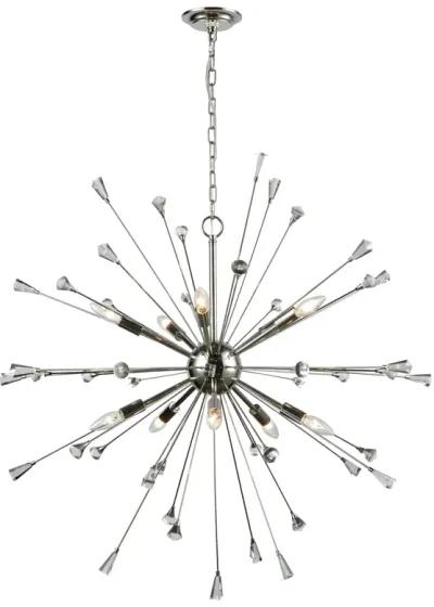 Sprigny 38'' Wide 10-Light Silver Chandelier