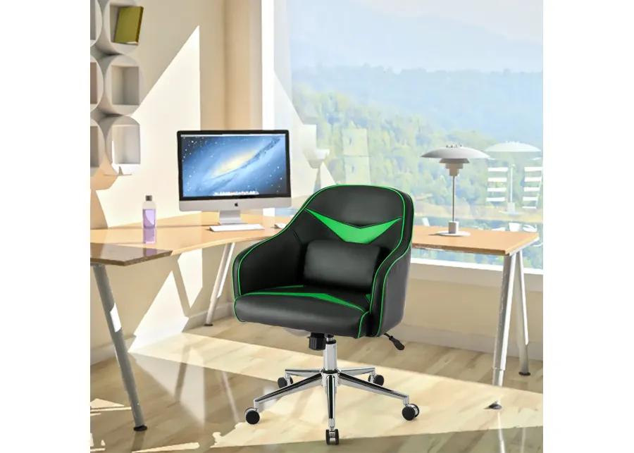 Costway Office Chair Task Desk Swivel Adjustable Height w/ Massage Lumbar Support Green