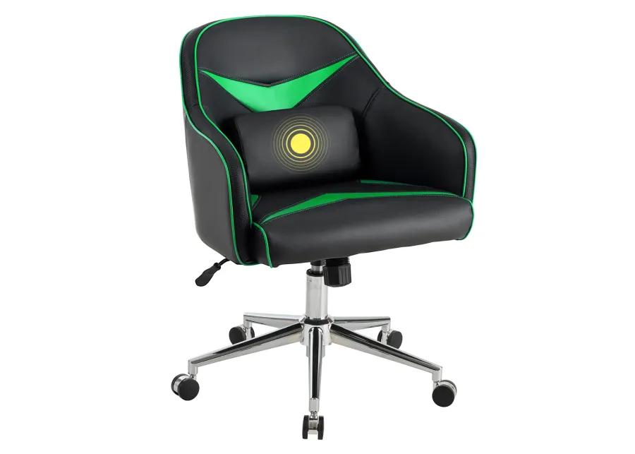 Costway Office Chair Task Desk Swivel Adjustable Height w/ Massage Lumbar Support Green