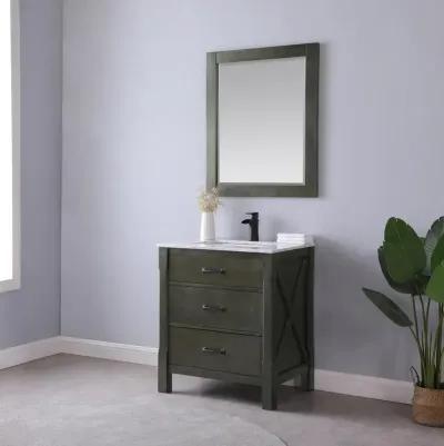 Altair 30 Single Bathroom Vanity Set in Rust Black without Mirror