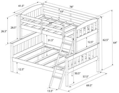 Atwater Living Alara Twin-Over-Full Convertible Bunk Bed with Ladder, Espresso