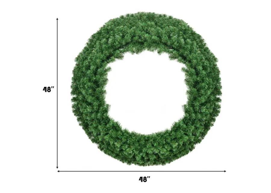 48 Inch Pre-lit Cordless Artificial Christmas Wreath