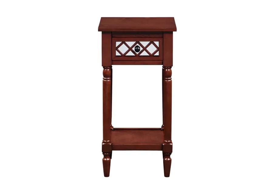 Convenience Concepts French Country Khloe Deluxe 1 Drawer Accent Table with Shelf, Mahogany