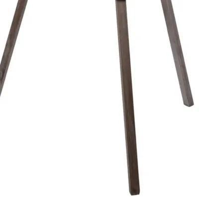 55 Inch Floor Lamp with Tripod Style Wood Frame, Spotlight, Brown and Black - Benzara