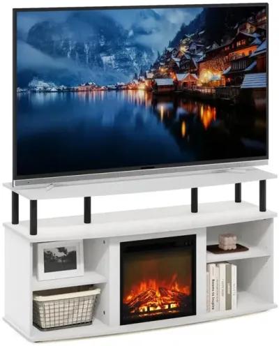 Open Shelving Storage Fireplace Entertainment Center for TV up to 55 Inch