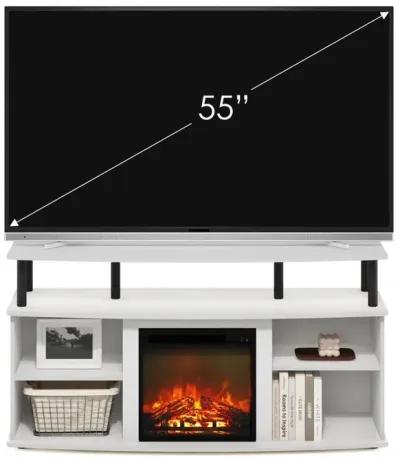 Open Shelving Storage Fireplace Entertainment Center for TV up to 55 Inch