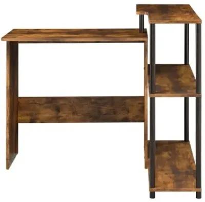 Ievi Writing Desk, Weathered Oak & Black Finish 92750