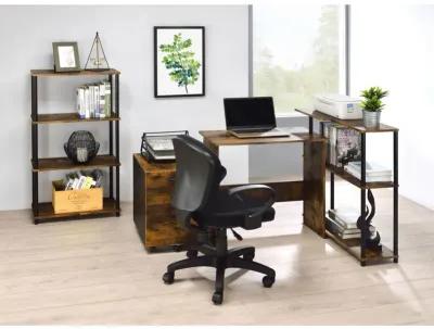 Ievi Writing Desk, Weathered Oak & Black Finish 92750