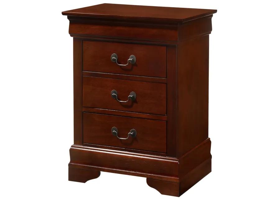 Louis Philippe 3-Drawer Nightstand (29 in. H x 16 in. W x 21 in. D)