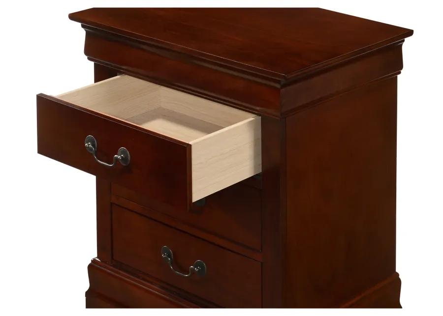 Louis Philippe 3-Drawer Nightstand (29 in. H x 16 in. W x 21 in. D)