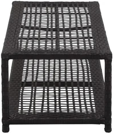 vidaXL Shoe Bench Black 31.5"x15.7"x11.8" Poly Rattan