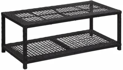 vidaXL Shoe Bench Black 31.5"x15.7"x11.8" Poly Rattan