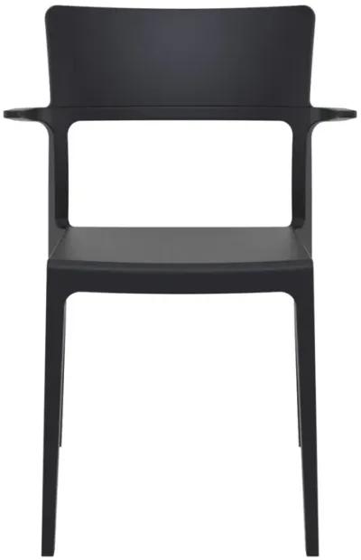 33.5" Black Solid Patio Arm Chair