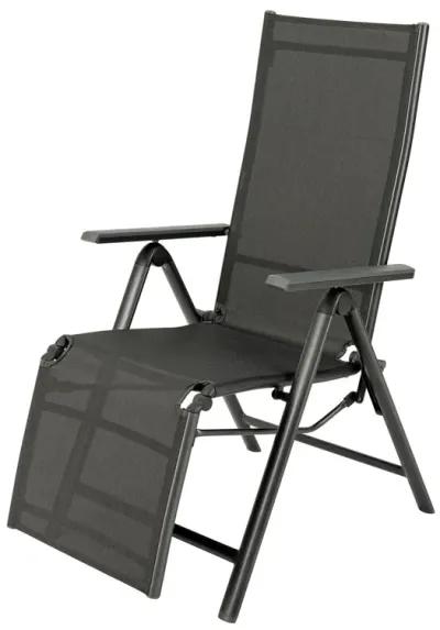 Outdoor Folding Lounge Chair with 7 Adjustable Backrest and Footrest Positions-Gray