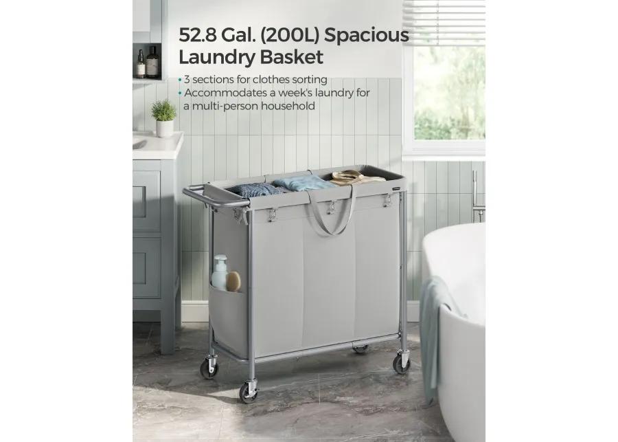 Laundry Basket with Wheels, Rolling Laundry Hamper