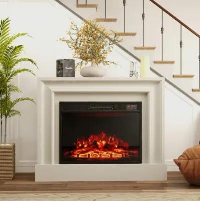 23-Inch Electric Fireplace Insert Heater with Adjustable Flame Color for Cozy Ambiance