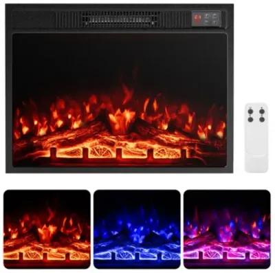 23-Inch Electric Fireplace Insert Heater with Adjustable Flame Color for Cozy Ambiance