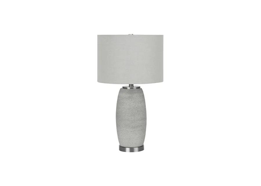 Monarch Specialties I 9711 - Lighting, 25"H, Table Lamp, Grey Ceramic, Grey Shade, Modern