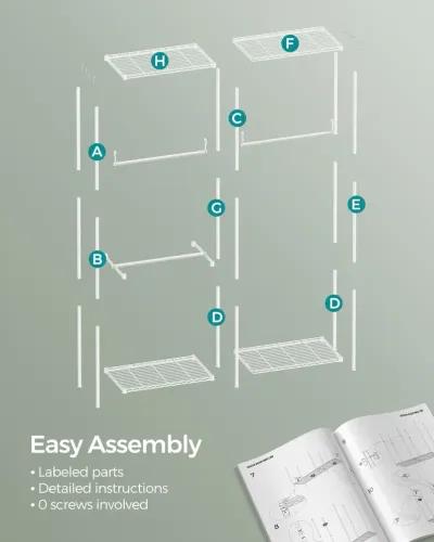 Clothing Rack with Adjustable Shelves and Hanging Rails