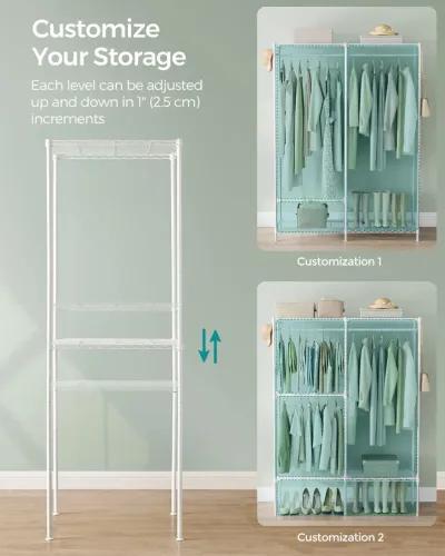 Clothing Rack with Adjustable Shelves and Hanging Rails