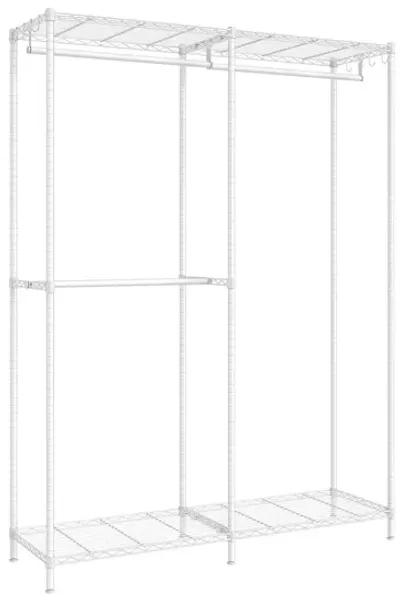 Clothing Rack with Adjustable Shelves and Hanging Rails