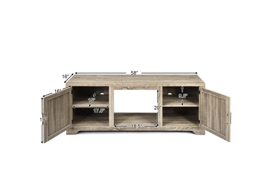 Media Component TV Stand with Adjustable Shelves