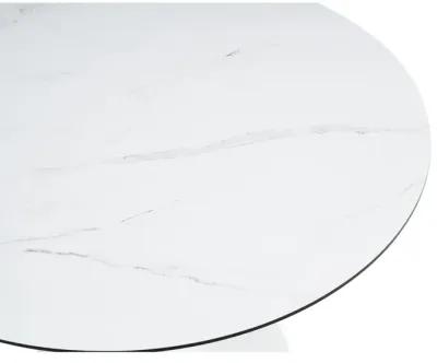 Tulip Dining Table, 32In Round, White, Mable Black