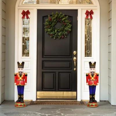 LuxenHome 2Ft Tall Traditional Nutcracker Soldier in Red with Lights