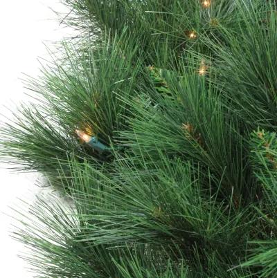 Pre-lit White Valley Pine Artificial Christmas Wreath  48-inch  Clear Lights