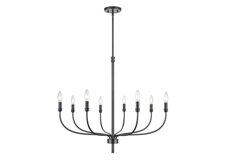 Newland 34'' Wide 8-Light Black Chandelier