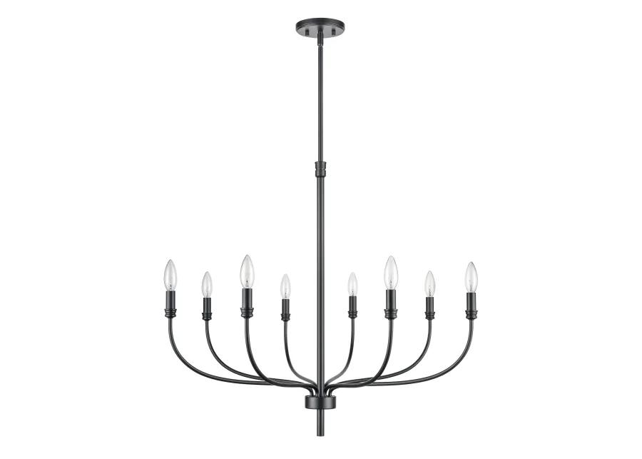 Newland 34'' Wide 8-Light Black Chandelier