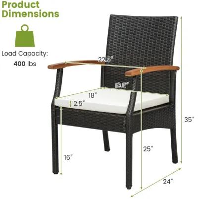 Patio Wicker Chair with Soft Zippered Cushion